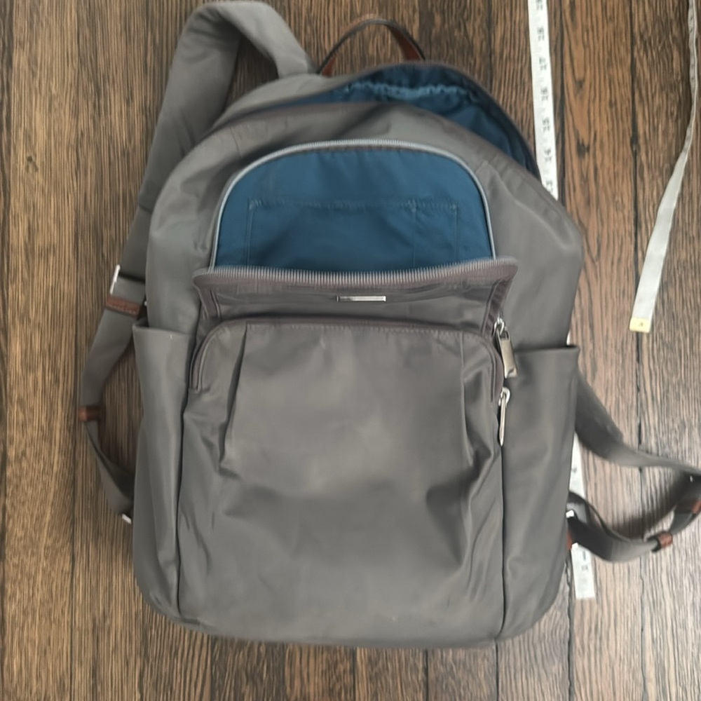 TUMI Gray Nylon Backpack with brown leather detail - Picture 9 of 11
